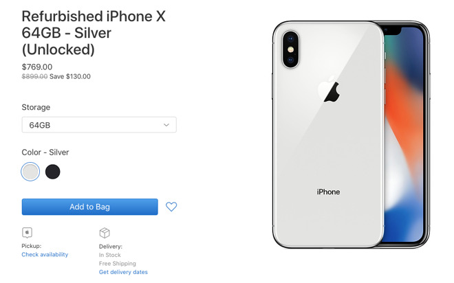 apple refurbished iphone x