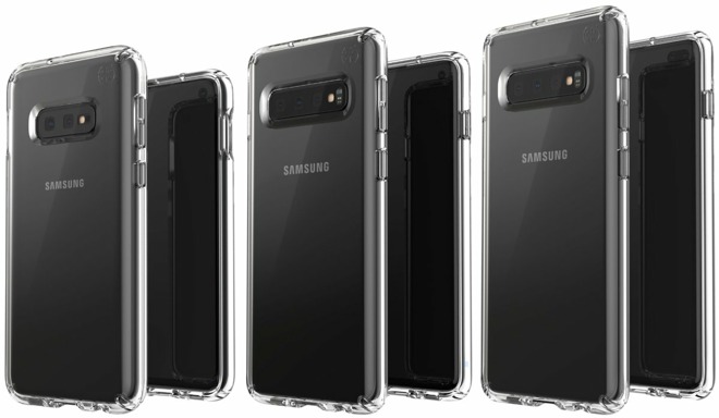 The rumored Galaxy S10 lineup, in transparent cases. | Image Credit: <a href=