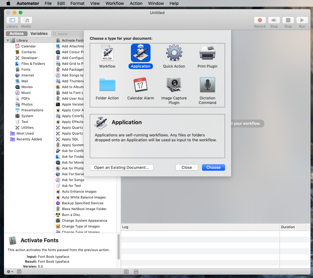 mac automator workflows save to app