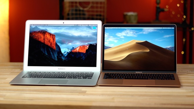 2017 MacBook Air (left), 2018 MacBook Air (right)