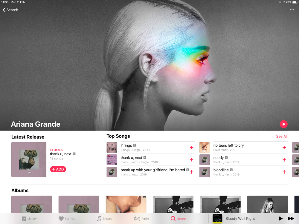 Ariana Grande most recently featured in. 