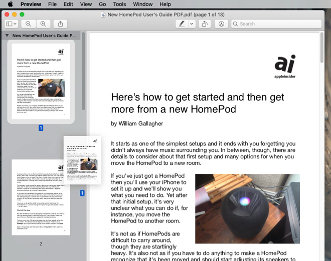 You can't do much PDF editing in Preview, but can move and delete pages