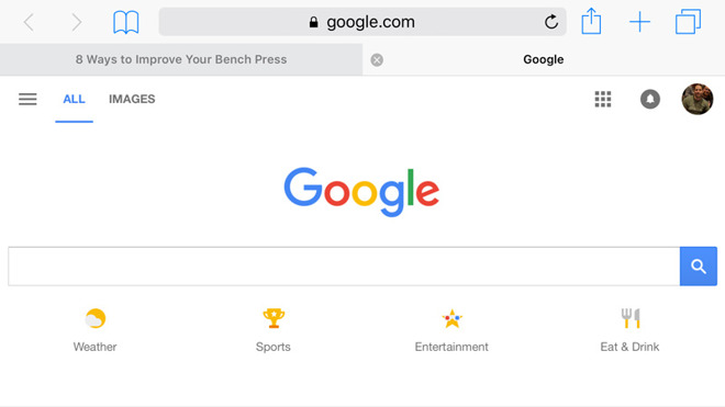 Safari Google search