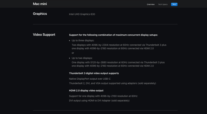 Apple is good at detailing the specifics of what displays different Macs can drive