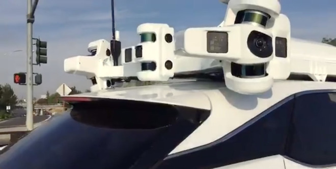 Apple's self-driving car testbed spotted in California.