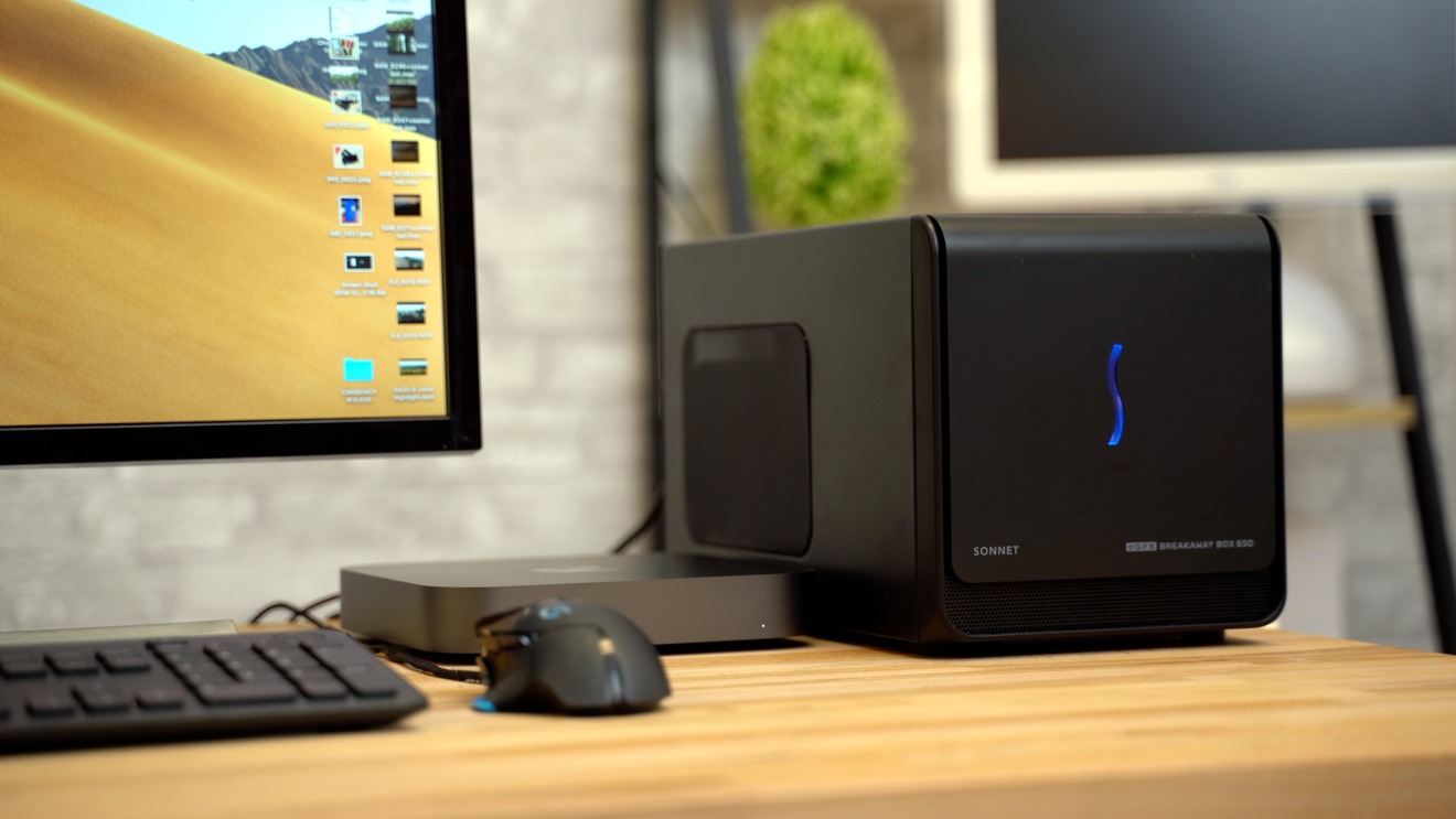 The eGPU enclosure is a considerable investment in terms of desk space