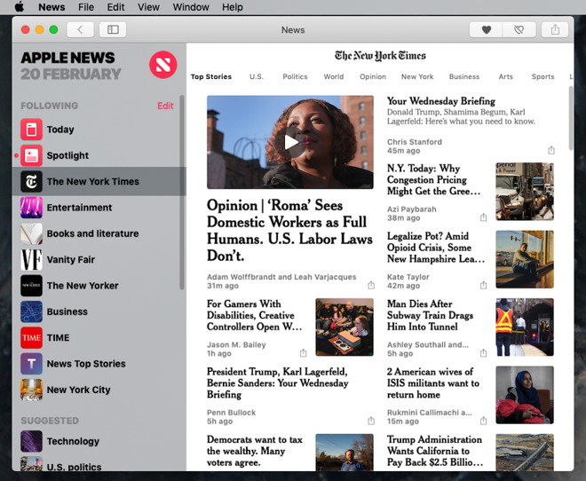 Apple's News app for iOS has already been ported to the Mac