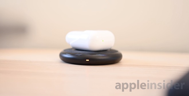 AirPods wirelessly charging via HyperJuice