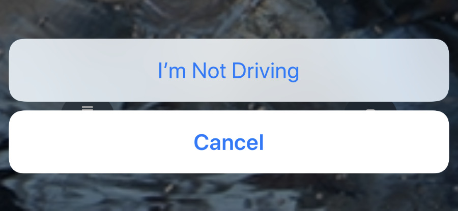 Tap on this to switch off Do Not Disturb if, for instance, you're the passenger instead of the driver