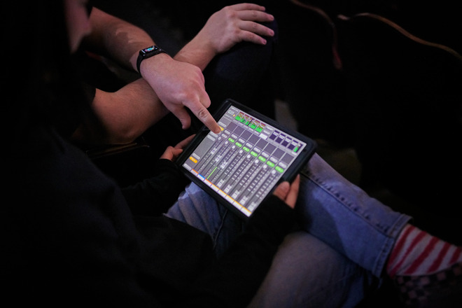 iPad Pro used for audio control in the auditorium
