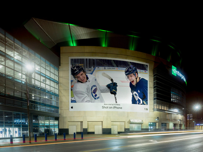 An example of a 'Shot on iPhone' NHL player ad billboard