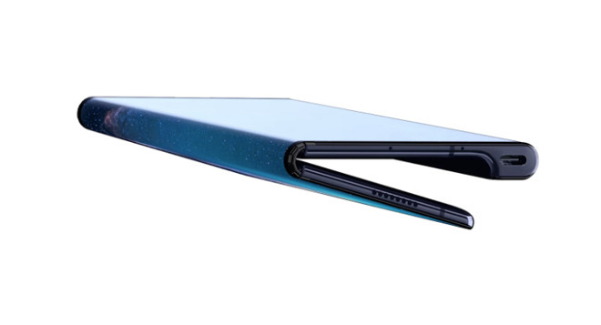 The Huawei Mate X, a foldable smartphone that puts the screen on the outside of the fold to minimize strain on the display panel