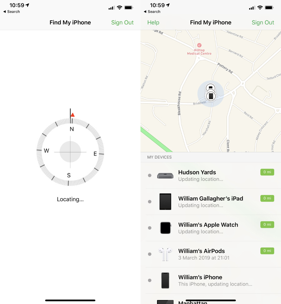 It's called Find My iPhone but it actually locates all of your Apple devices