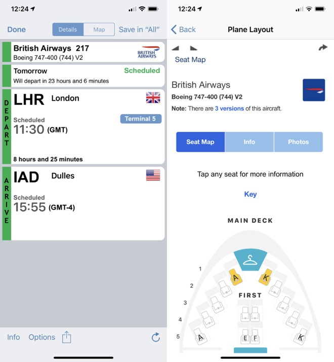 Seat Guru's information is included in other apps such as Flight Update Pro