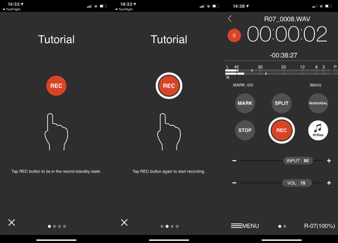 The Roland R-07 has a companion iOS app for remote control