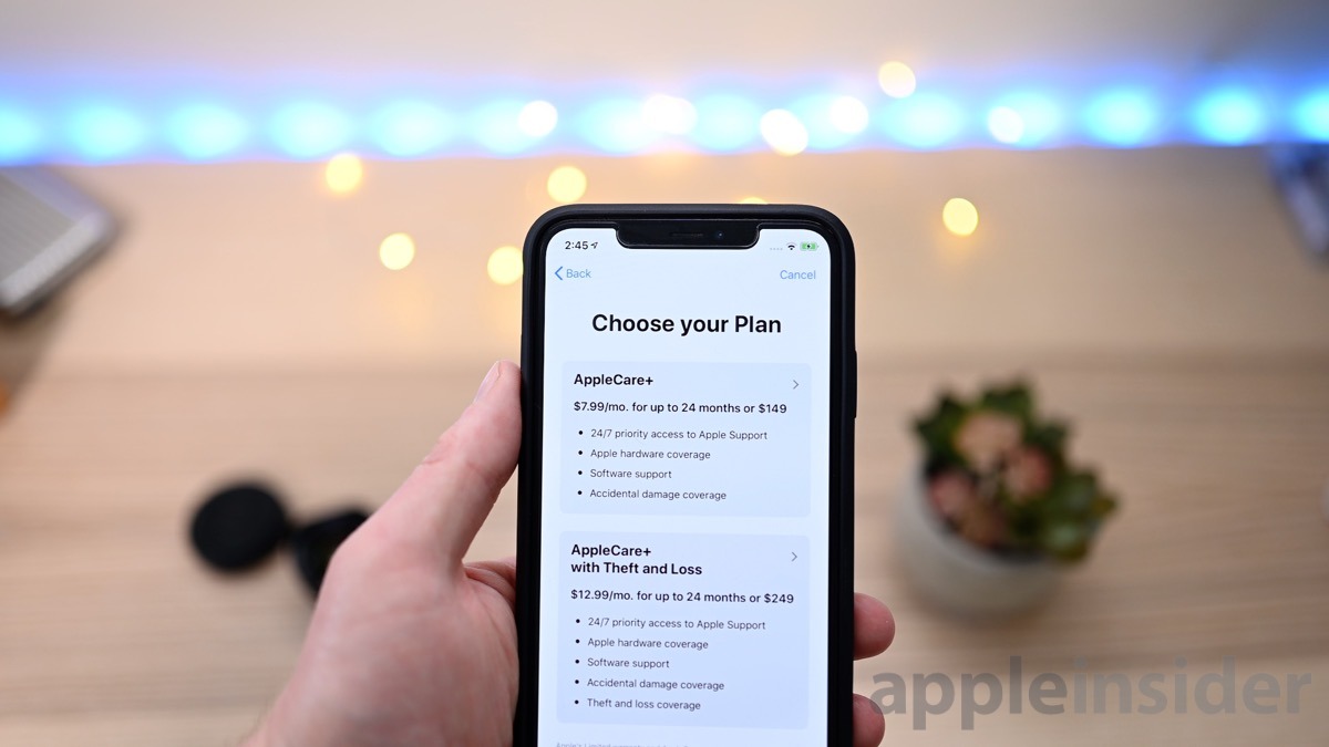 iOS 12.2 beta 6 AppleCare plans