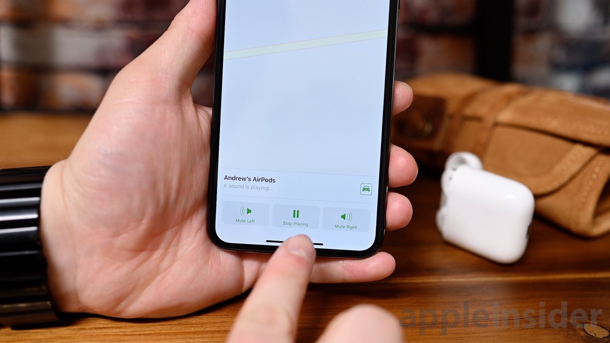 AirPods being pinged from the Find My iPhone app