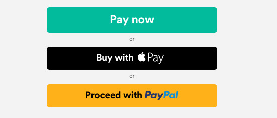 A typical online store's checkout options when it accepts Apple Pay