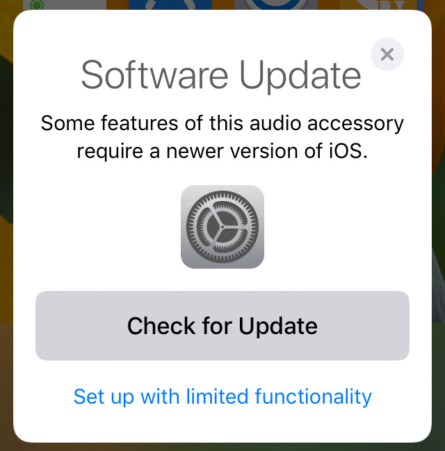 You can get this notification as you set up AirPods on your iPhone, but you also need to update your other iOS devices