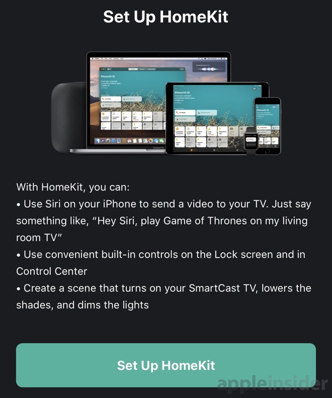 SmartCast HomeKit setup