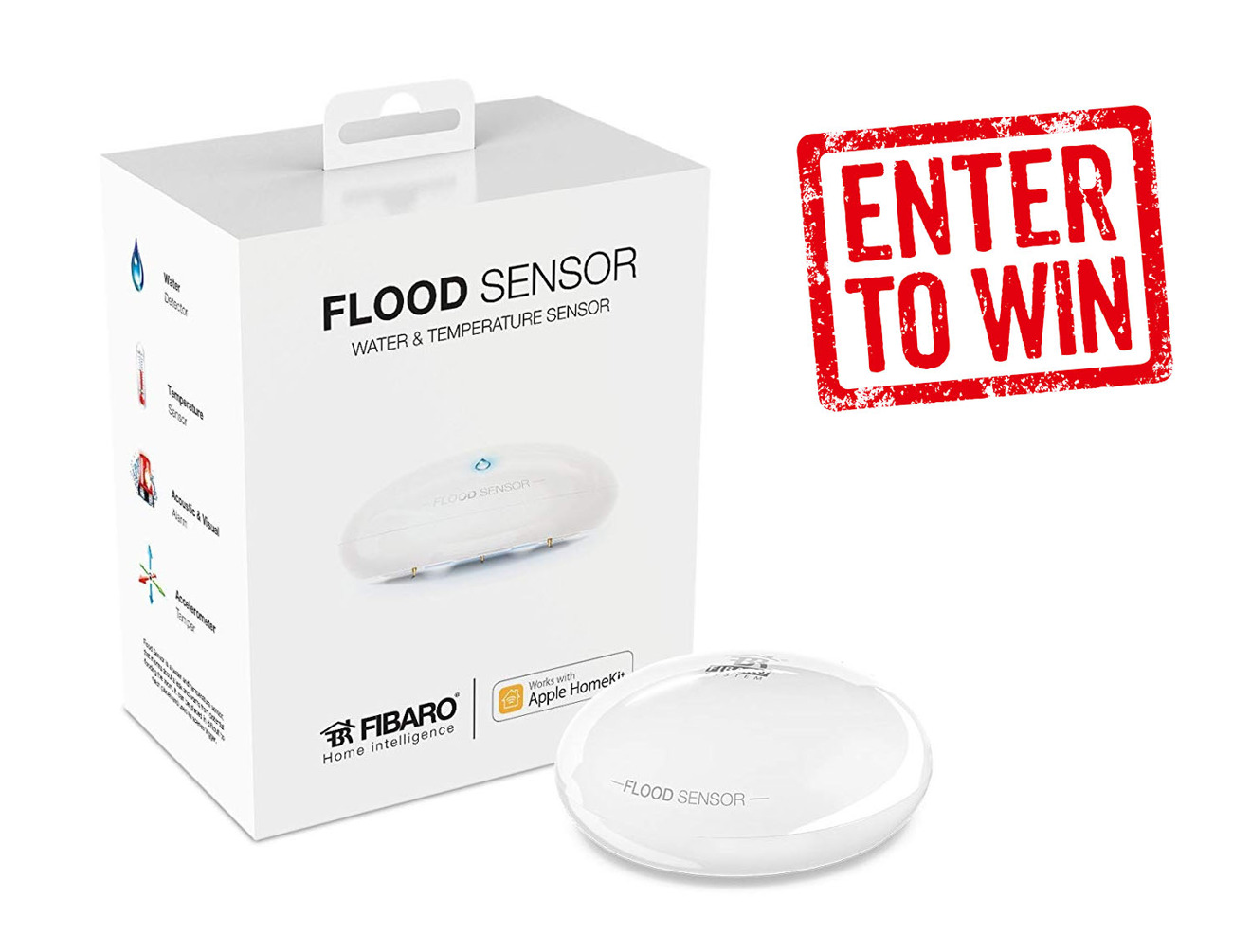 FIBARO HomeKit Flood Sensor, Water & Temperature Sensor for HomeKit