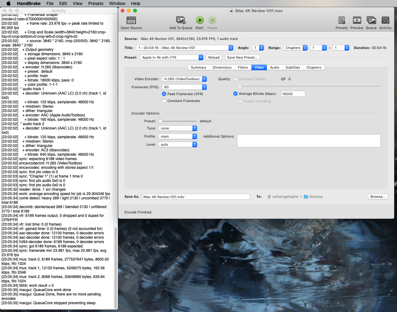 best video output for handbrake mac