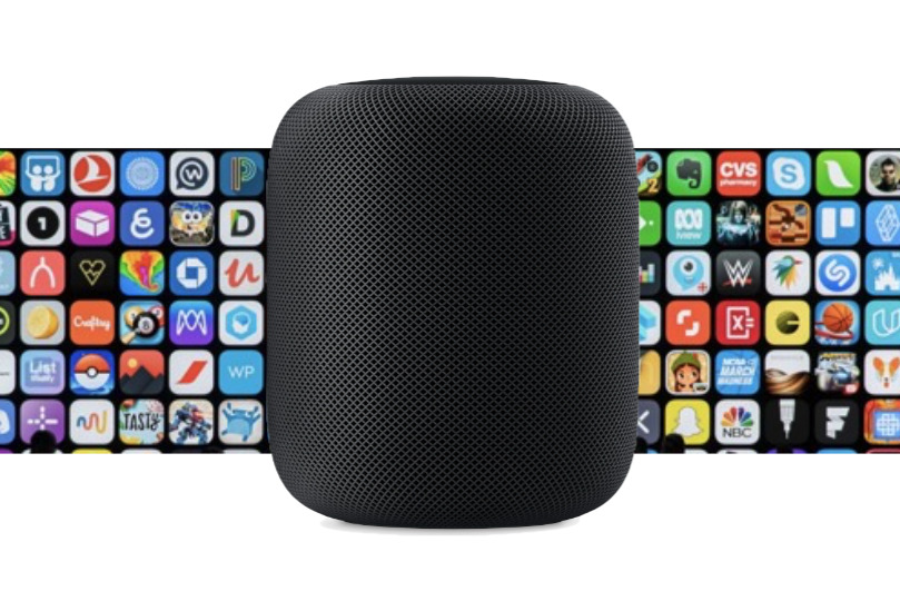 Mockup of a HomePod App Store, based on an Apple image promoting music rather than apps