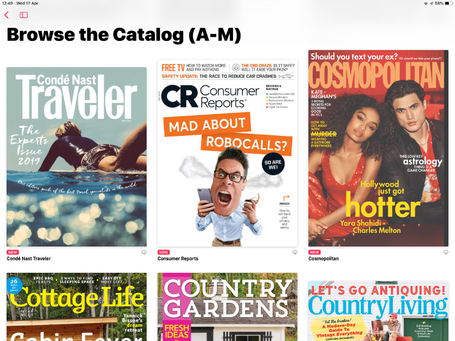 Apple News+ has around 250 magazines in its catalog