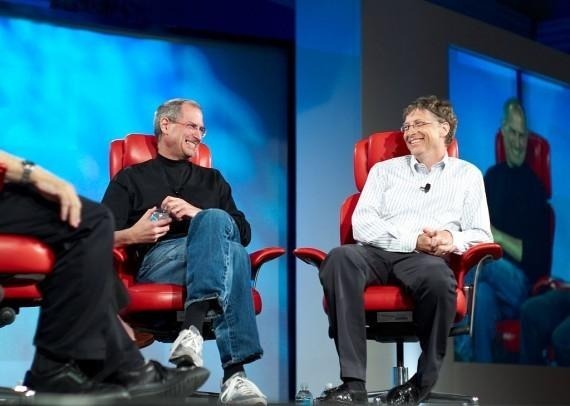 Steve Jobs (Left) and Bill Gates (Right), the real-life subjects of the 'Nerds' play.