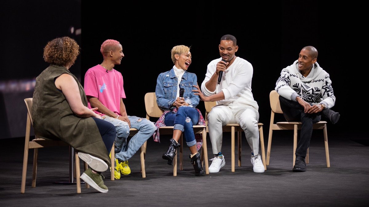 photo of Apple hosts Will, Jaden & Jada Smith at Apple Park for environmental talk image