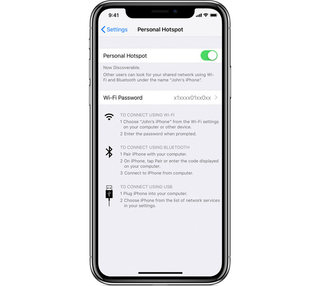 iOS 12 Personal Hotspot