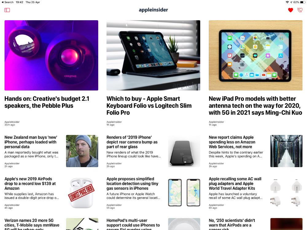 Apple News+ full screen on iPad