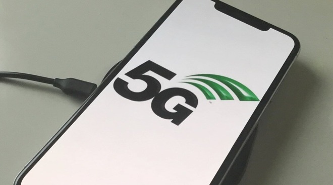 5G logo on an iPhone