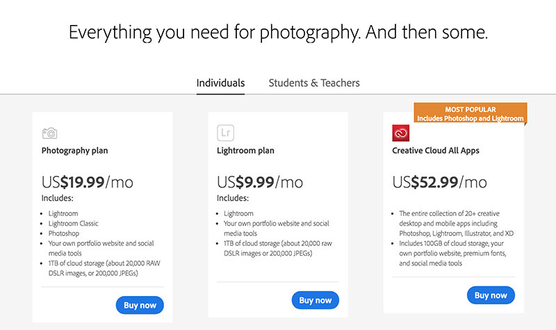 adobe creative cloud photography plan for mac