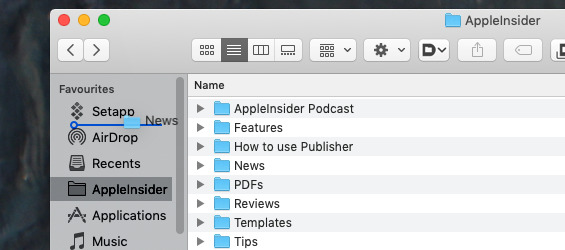 You can drag just about anything into the sidebar for quick access later. And you can drag most things out again.