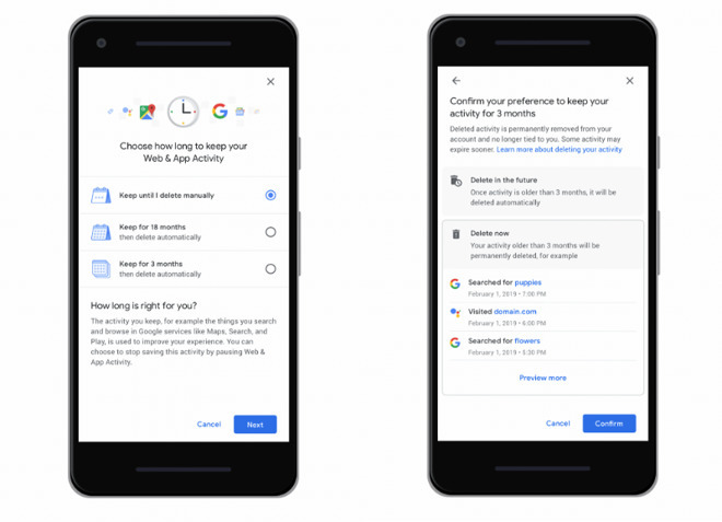 Google recently added options to automatically delete Web and App Activity, as well as Location Data