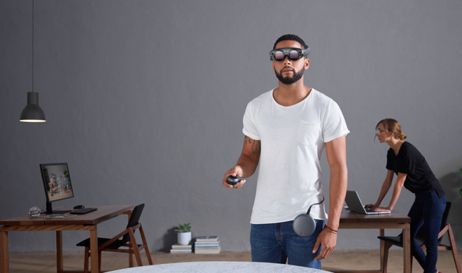 A Magic Leap AR headset, an example of lightweight headset as suggested in recent rumors about Apple's version