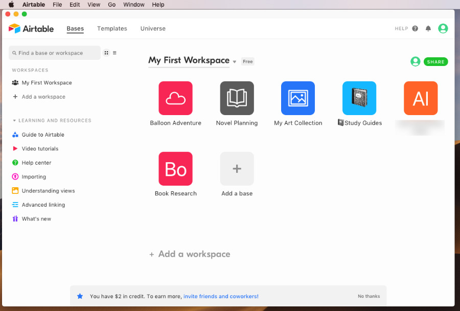 Airtable is basic compared to something like FileMaker Pro, but it's quick to set up databases in
