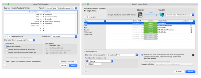 Left: FileMaker Pro 17 and earlier. Right: FileMaker Pro 18
