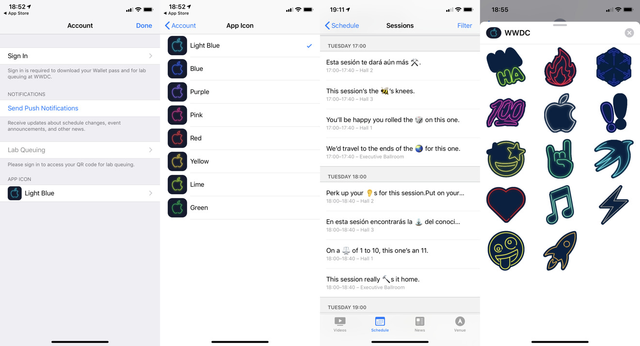 Wwdc App Updates With Neon Stickers And Logo Account Profile Changes Appleinsider