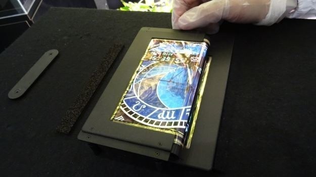 An early prototype of a flexible display panel