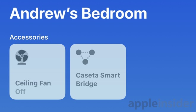 Lutron fan and bridge in HomeKit