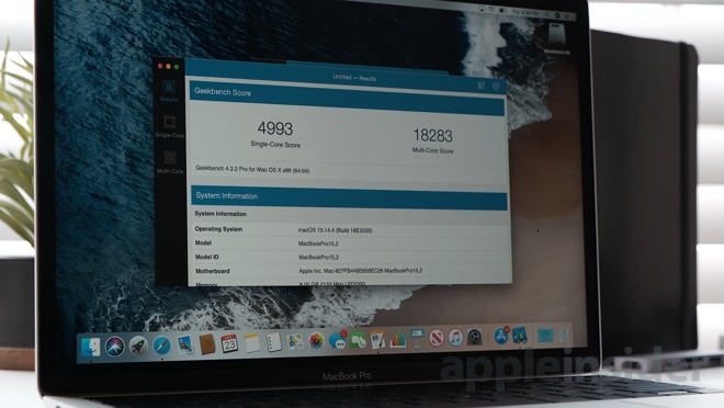 2019 13-inch MacBook Pro Geekbench 4 results