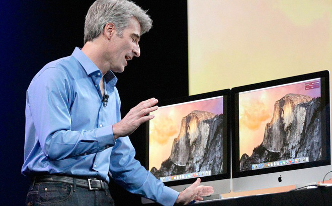 Craig Federighi during an Apple presentation