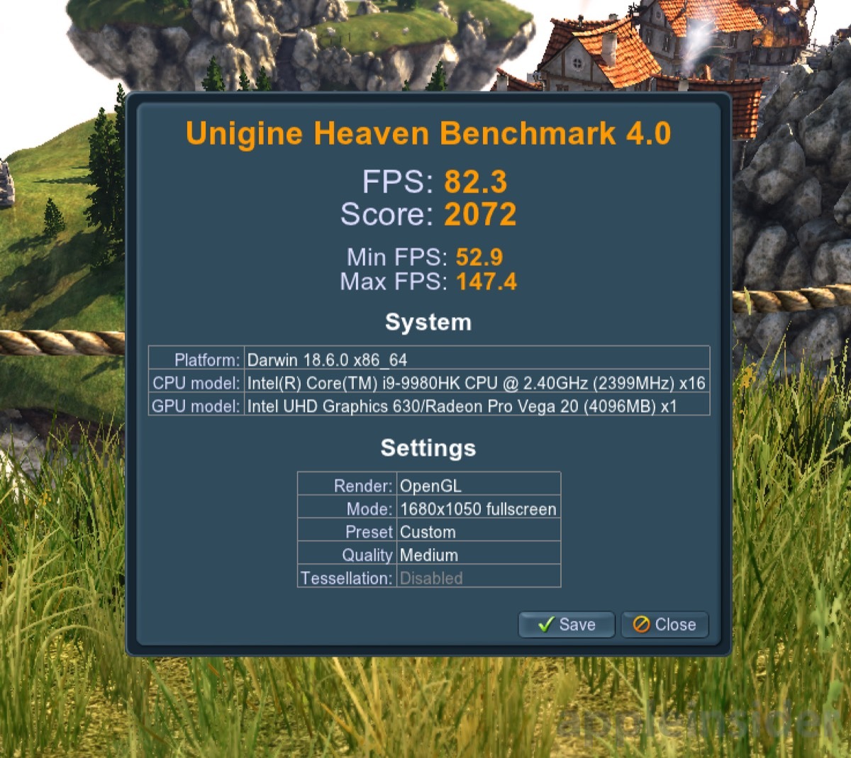 Unigine Heaven benchmark results