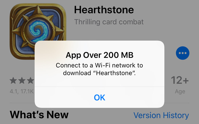 iOS 12 App Store download limit