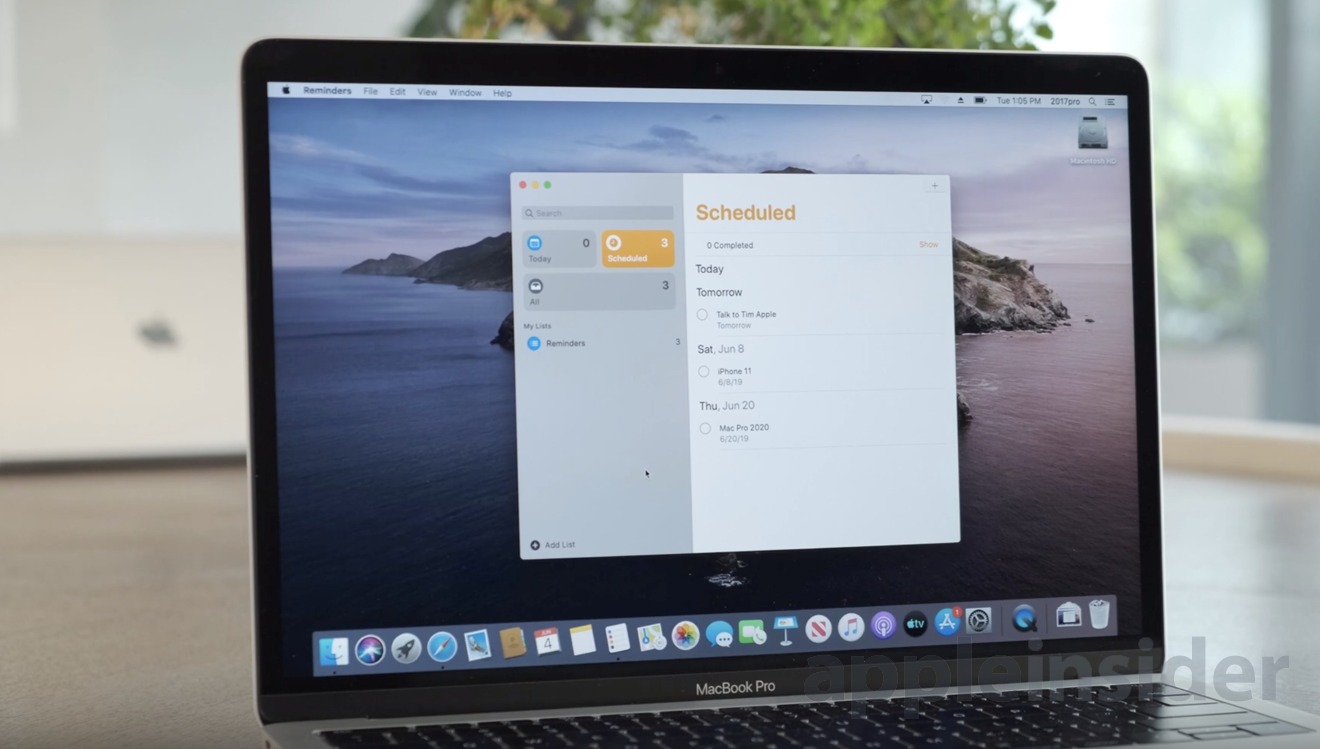 The new Reminders app in macOS Catalina