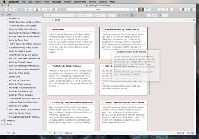 Scrivener lets you move chapters around
