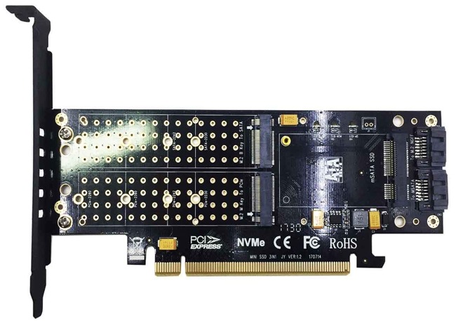 An example PCIe adapter card that can be used with NVMe