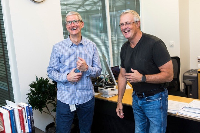 Tim Cook (left) with Bruce Sewell